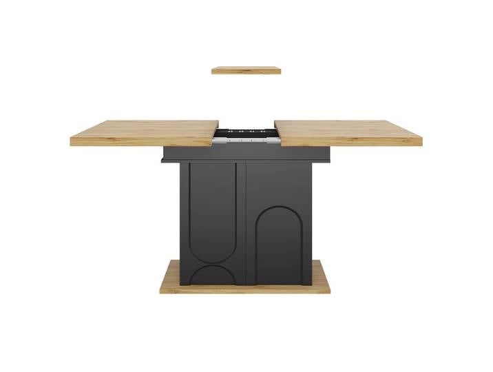 Table extensible avec rangement 110-140x80 cm, noire