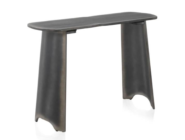 Table console laquée en couleur métallique