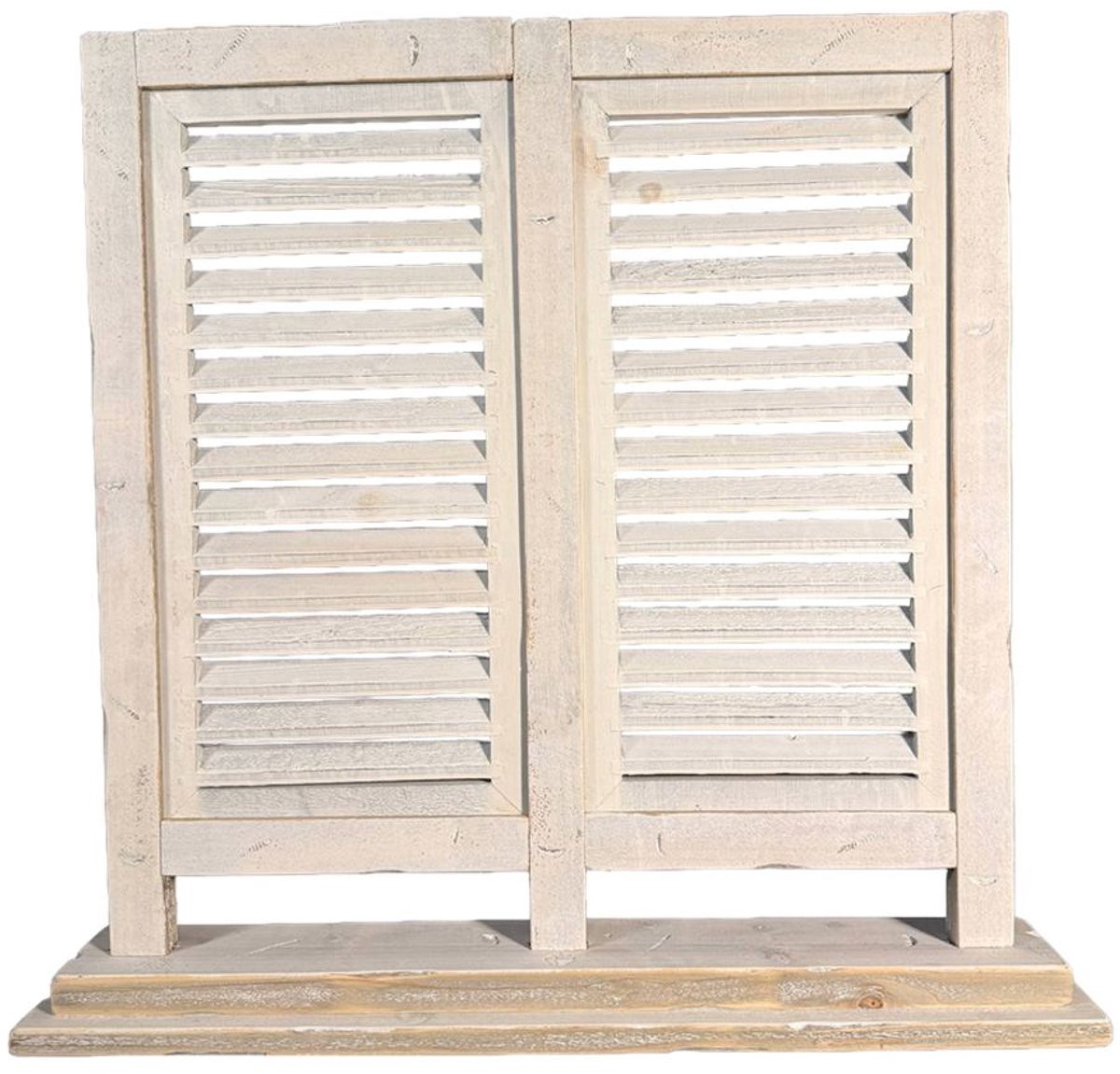 Dutch Mood Houten Raamscherm Ibiza White Bohemien - Dubbel Oud Wit - Breedte: 74 cm