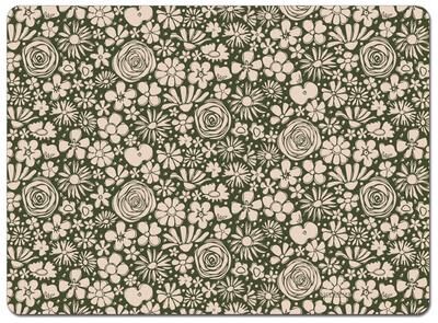 CounterArt Midnight Vines Hardboard Placemats with Protective Cork Backing 4 Pack Layered Construction Heat Tolerant and Easily Wipes Clean