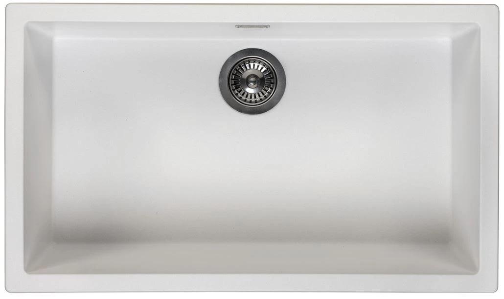 Küchenspüle 70x40 cm weiß Unterbau und Aufbau Pure.Sink