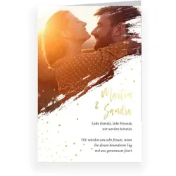 Hochzeitskarten Einladungen in Weiß im Design "Summerbrush" - Musterkarte