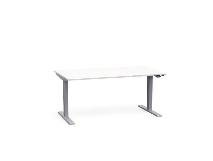 Ergonomischer Sitz-/Stehtisch Tradingzone Smartline 140x80 cm, Weiss/Silbergrau, Neu, Tisch - ideal fürs Homeoffice oder Büro