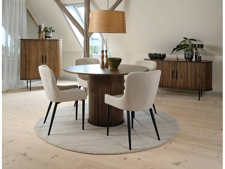 Table Maqueda Ø 120cm Marron/Chêne foncé