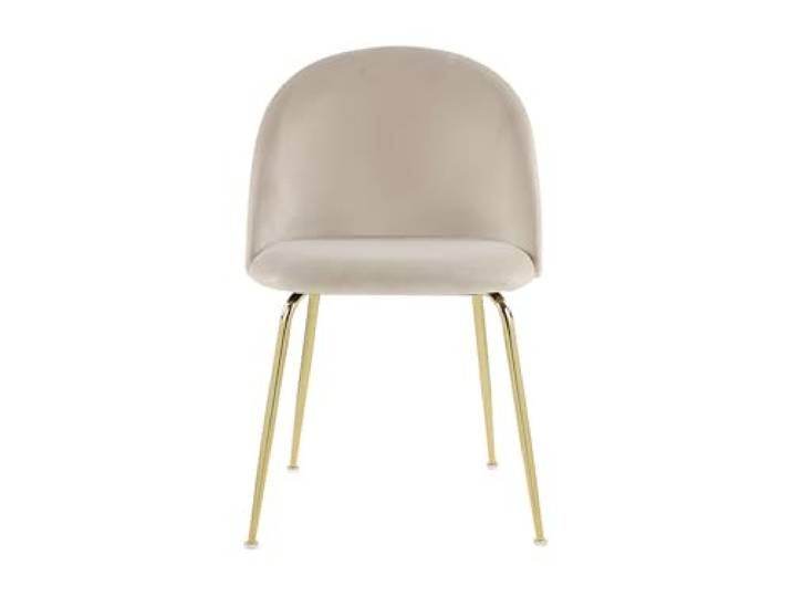 Vente-unique - Stuhl 2er-Set Melbourne - Samt Beige Weicher Samt Beständigkeit von Edelstahl