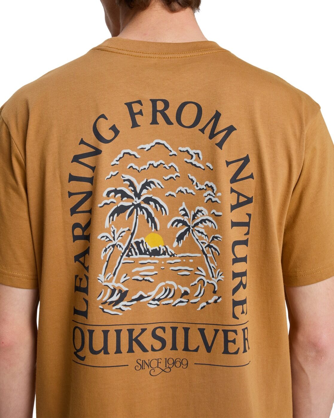 T-Shirt QUIKSILVER "Evo Learning From Nature", Herren, Gr. L, braun (tobacco braun), Obermaterial: 100% Baumwolle., Shirts T-Shirt tobacco braun L