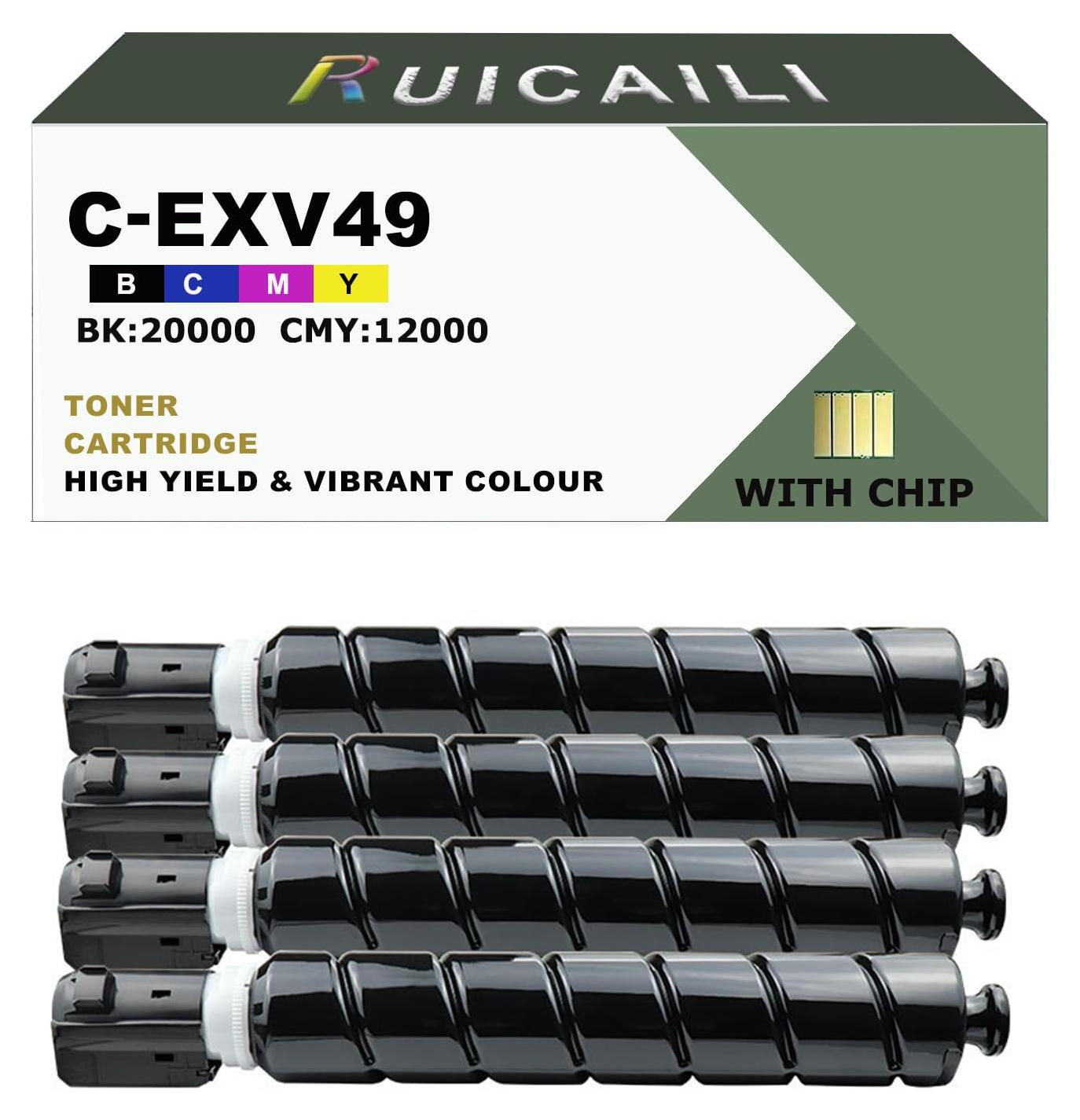 EXV49 Tonerkartuschen für Canon IR C3320/C3330i (BK 20.000, CMY 12.000)