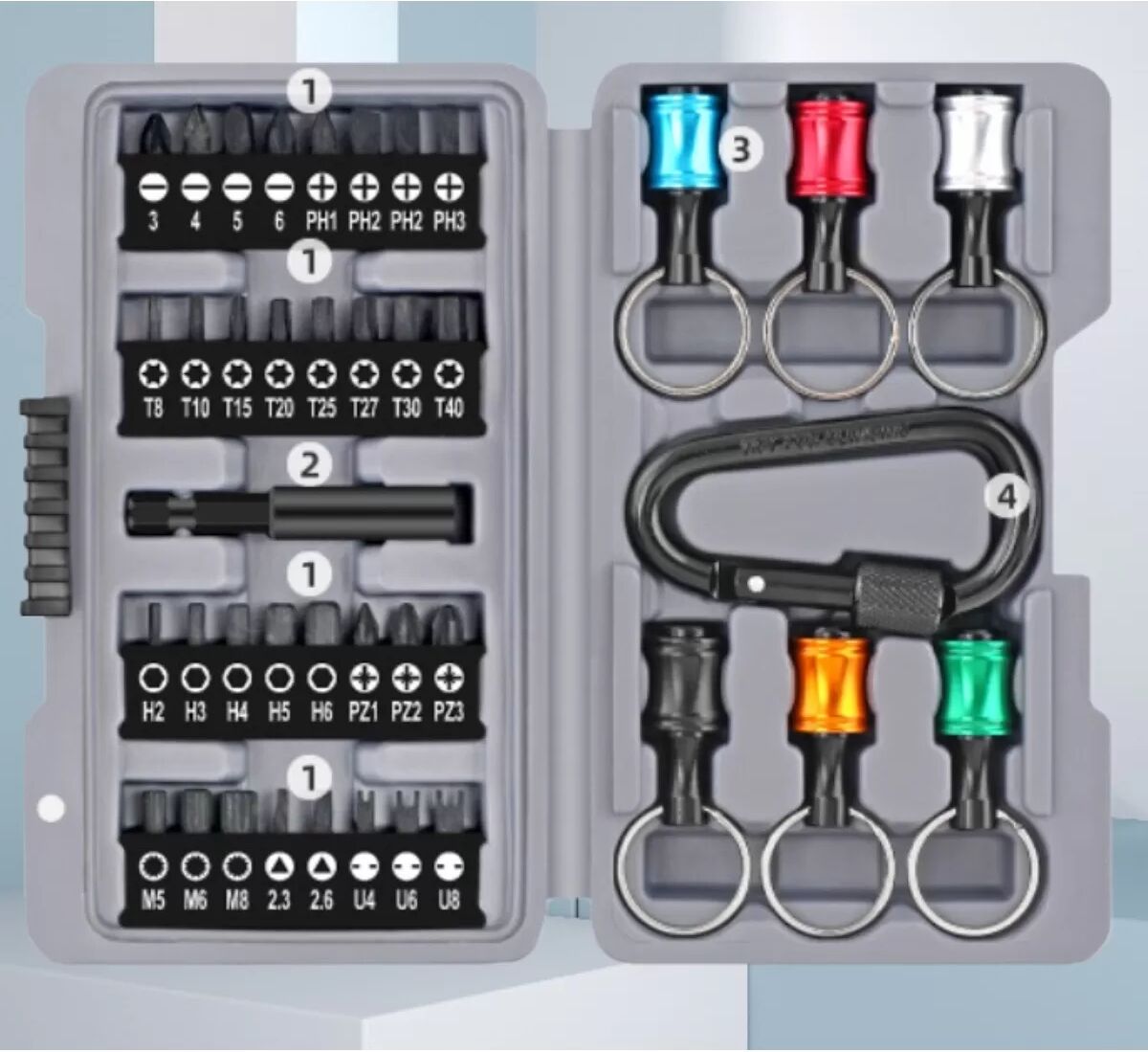 INF 40-teiliges Schraubendreher-Bit-Set mit Schnellwechselfutter – Chrom-Vanadium-Stahl
