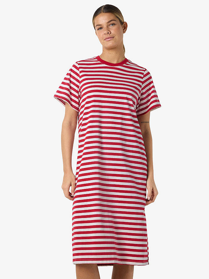 Noisy may Kleid "Ember" in Rot/ Weiß - S