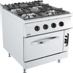 Cuistance Base 900 Gasherd 4 Br. Mit Gasbackofen