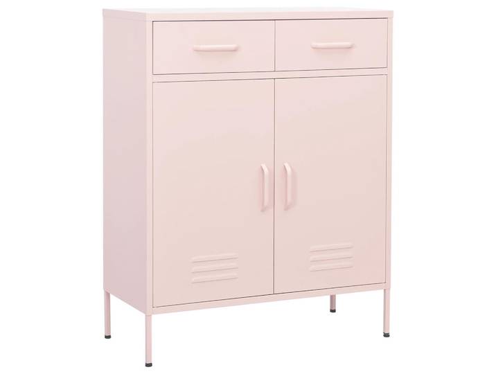 vidaXL Lagerschrank Rosa 80/35/101,5 Cm Stahl, Metall, 35x101.5x80 cm, Garderobe, Garderobenschränke