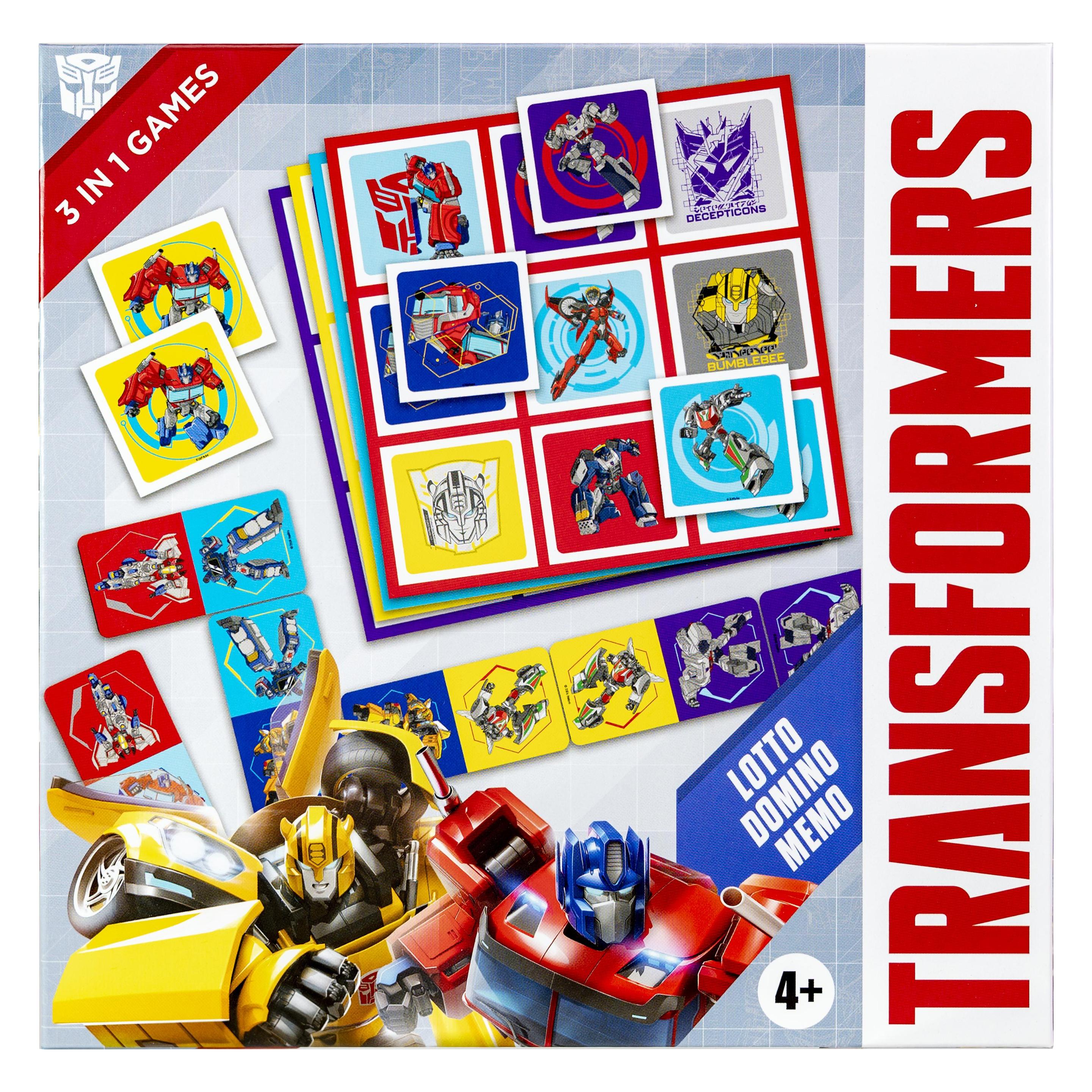 Selecta Spielzeug Transformers 3in1 Memo Lotto Domino (Dänisch, Deutsch, Englisch, Finnisch, Französisch, Niederländisch, Norwegisch, Schwedisch, 2 - 4 Spieler) (60485)