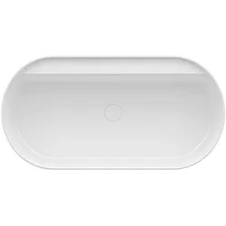 LAUFEN Sonar Badewanne, freistehend, 1600x815x535mm, 2 Rückenschrägen, mit Oberflächentextur außen, weiß, H2213420000361, Ausführung: mit Bohrlöcher für Wannenarmatur