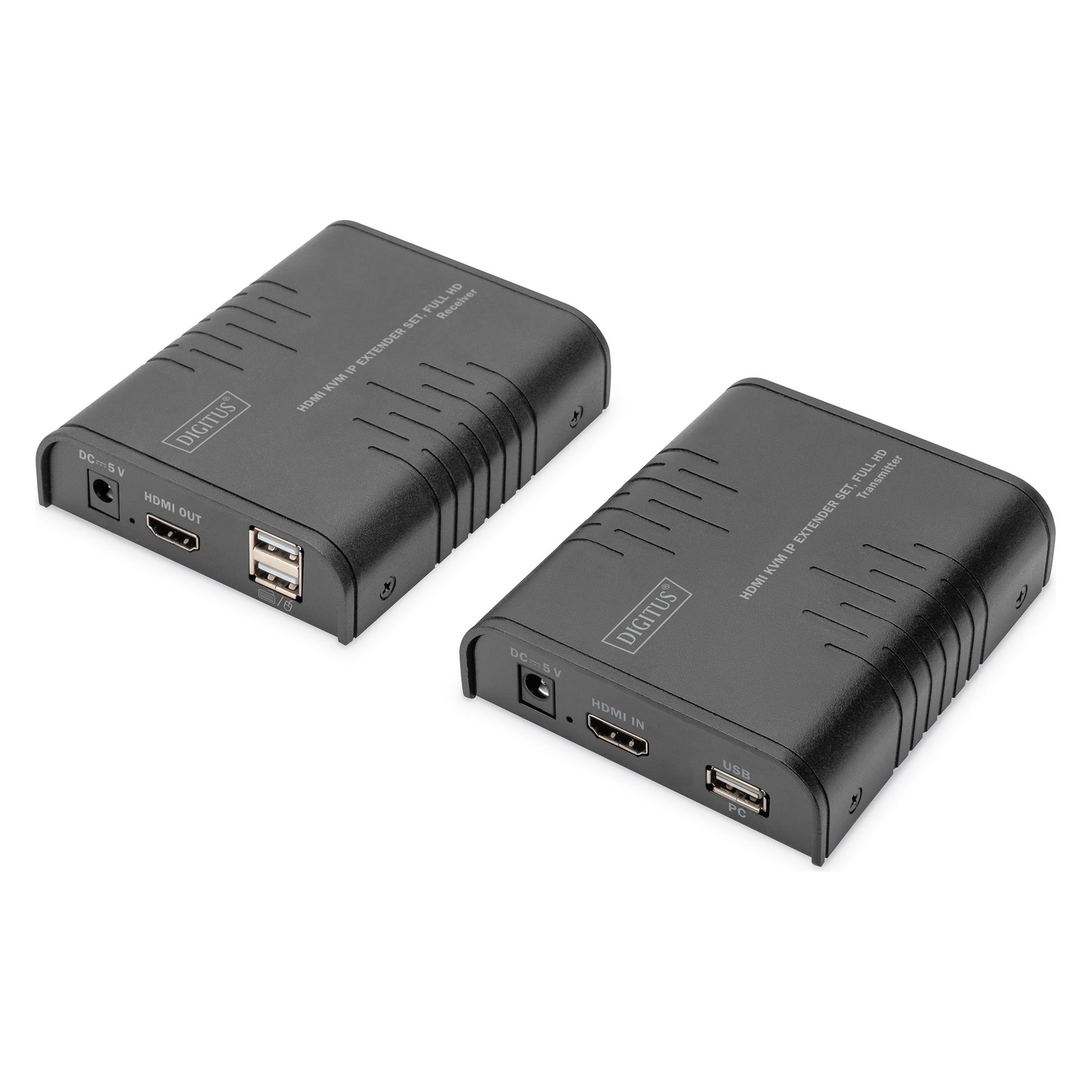 Digitus IP KVM Extender Set, 120 m Punkt-zu-Multipunk, 1080p/60Hz (DS-55529)