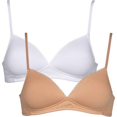 Bügelloser BH MY BASIC, Damen, Gr. 75, Cup B, weiß, powder, Obermaterial: 95% Baumwolle, 5% Elasthan, unifarben, Basic, Basic, BHs, flache Verarbeitung, wattiert, ohne Bügel, basic, Baumwollmix