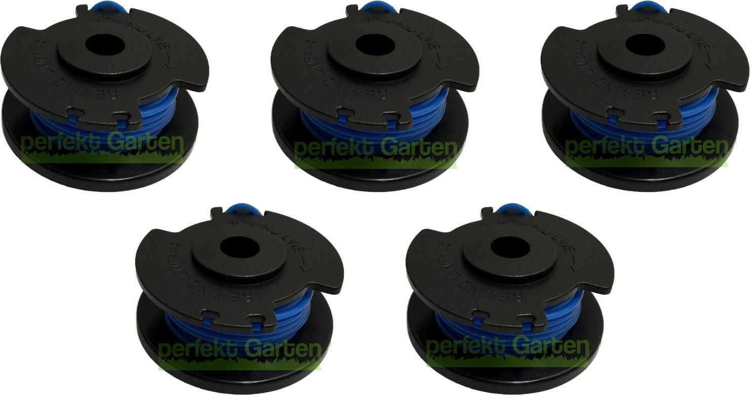 Set van 5 spoelen met draad voor Ryobi RY 18LT23A, 18LTX33, 18LTX38, RY 24000, 24021, 24200 en 211-515