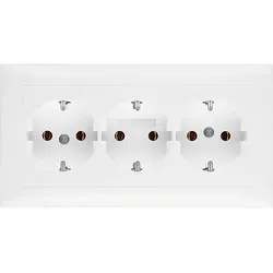 Hager/Berk 3fach-Steckdose SCHUKO m.Abdeckplatte 47661909