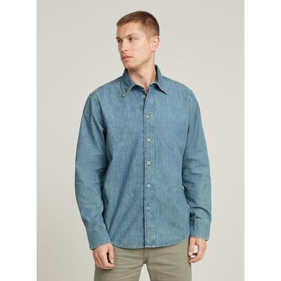 Langarmshirt G-STAR "Regular Denim Hemd", Herren, Gr. XXL, blau (faded breeze), Denim/Jeans, Obermaterial: 100% Baumwolle, Shirts Langarmshirt
