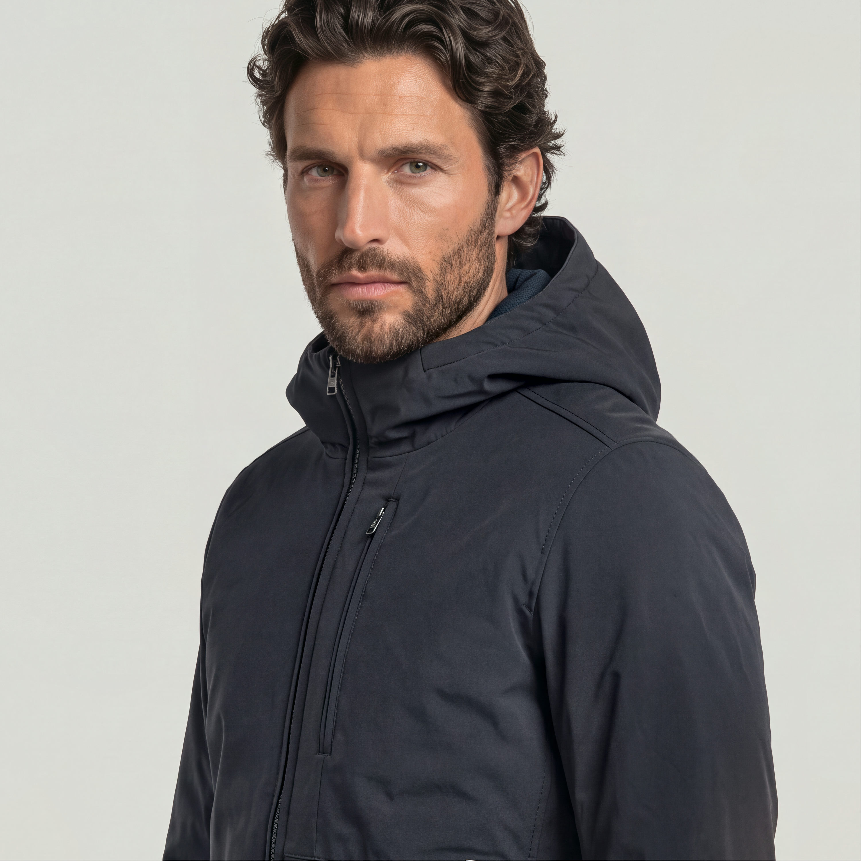 Outdoorjacke G-STAR "Clean foundation hdd jacket", Herren, Gr. S, dk legion blau, Web, Obermaterial: 100% Polyester, regular fit normal, elastischer Bund, Jacken Outdoorjacke, mit Kapuze, gefüttert dk legion blau S