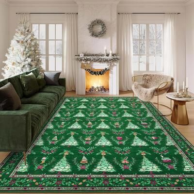 Garvee Christmas Holiday Tree Indoor Area Rug