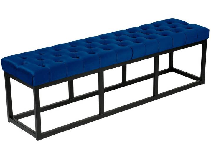 TPFLiving Sitzbank Polly (mit stylisch gesteppten Sitzbezug und schwarzem Metallgestell), maximale Belastbarkeit der Sitzbank: 200 kg