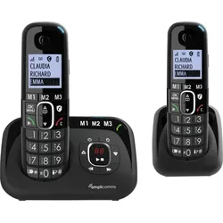 amplicomms BigTel 1582 Duo DECT-Telefon Anrufer-Identifikation Schwarz