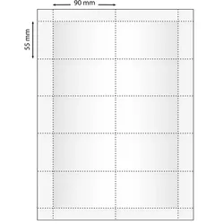 10 Bogen - Einsteckschilder für Ausweishüllen, 100 Stück, 90 x 55 mm, Papier, weiß