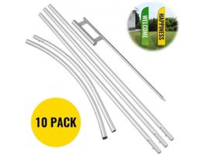 VEVOR Standard Größe Oxford Swooper Flagge 10 x 6 Stk 16 Fuß Zeichen Banner Aluminiumlegierung, 4,3 m Swooper Flagge Werbung Schild mit Fahnenmast-Set und Erdspieß Werbung Schild Slogan-Flaggen