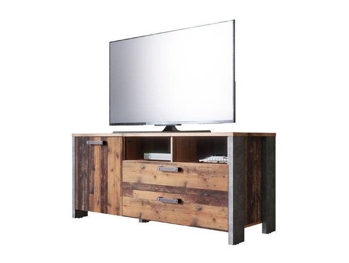 Newroom Lowboard Old Wood 142 cm, TV Board Old Wood Wildeiche Vintage Landhaus TV Schrank Fernsehtisch