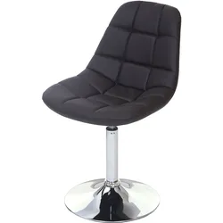 Esszimmerstuhl MCW-A60, Stuhl Drehstuhl, Retro 50er Jahre Design ~ Kunstleder braun, Chromfuß