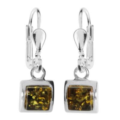 Paar Ohrhänger OSTSEE-SCHMUCK "Ostsee-Schmuck Ohrhänger Astrid 6x6 Ohrhänger Astrid 6x6", weiß, Ohrringe, Damen, 25 x 8mm, Silber 925 (Sterlingsilber)