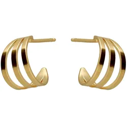 Victoria Cruz A4777-DT Damen-Creolen Milan Triple Ohrringe Goldfarben