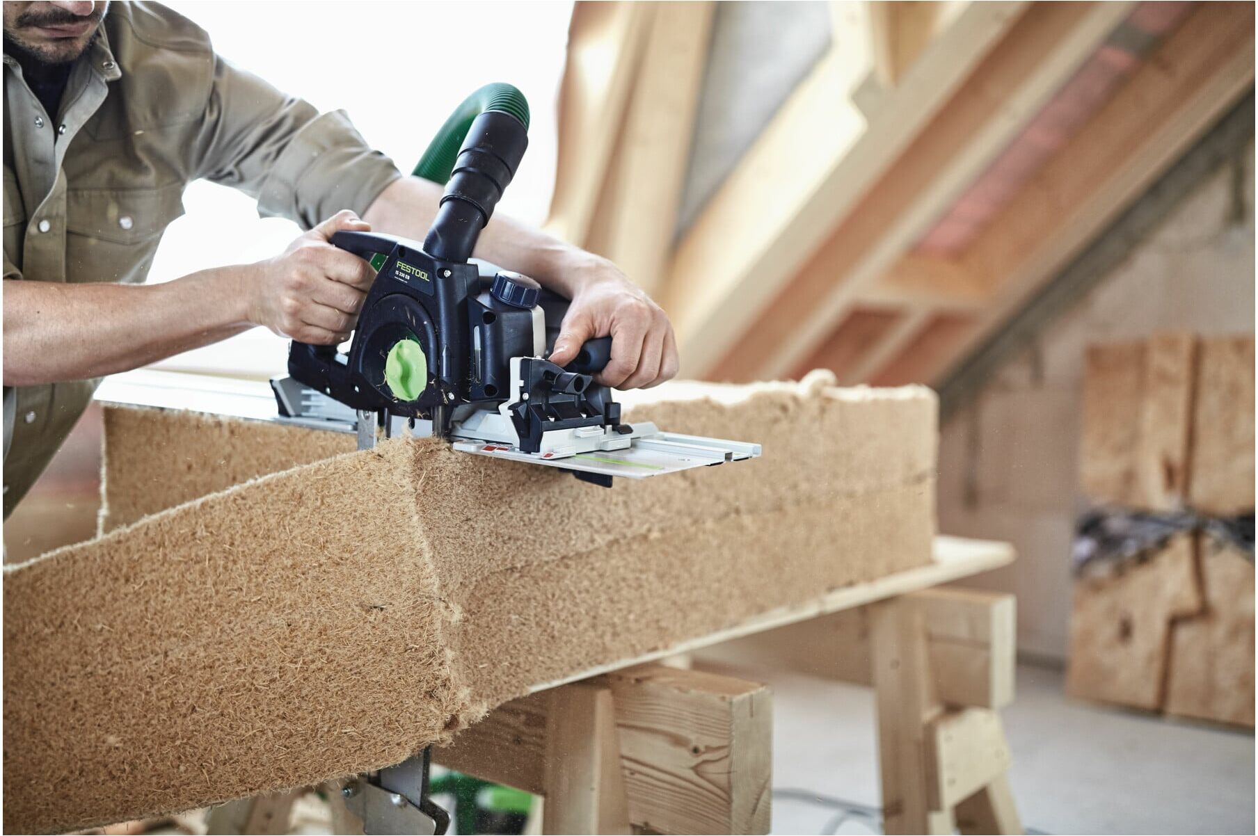 Festool IS 330 EB Schwertsäge mit leistungsstarkem Motor und präziser Schnitttiefe für Holzwerkstoffe, 575979)
