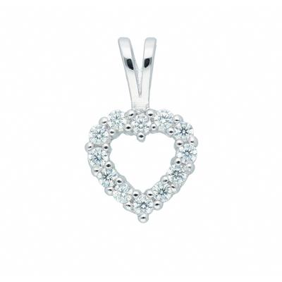 Kettenanhänger ADELIA´S "Damen Silberschmuck 925 Silber Anhänger Herz mit Zirkonia", silber, Schmuckanhänger, Damen, Silber 925 (Sterlingsilber), Kettenanhänger, 925 Sterling Silber mit Zirkonia Silberschmuck für Damen