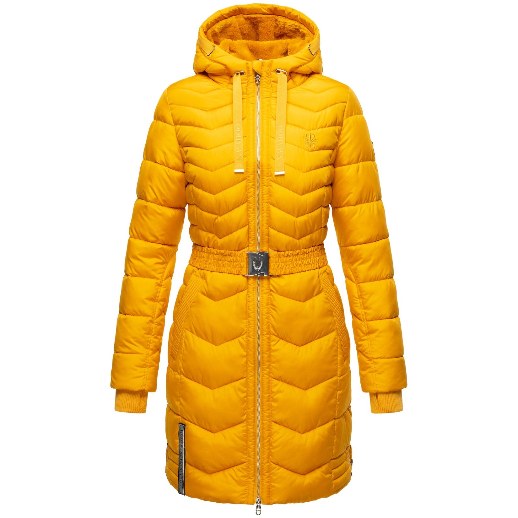 NAVAHOO Damen Steppmantel Stylischer Wintermantel mit süßen Details Alpenveilchen