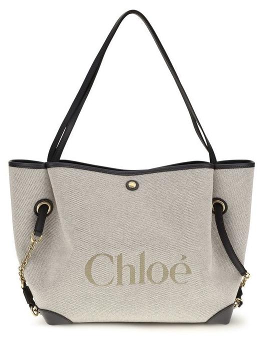 Chloé Schultertasche aus Baumwolle in Grau CH26AS655S63_44C