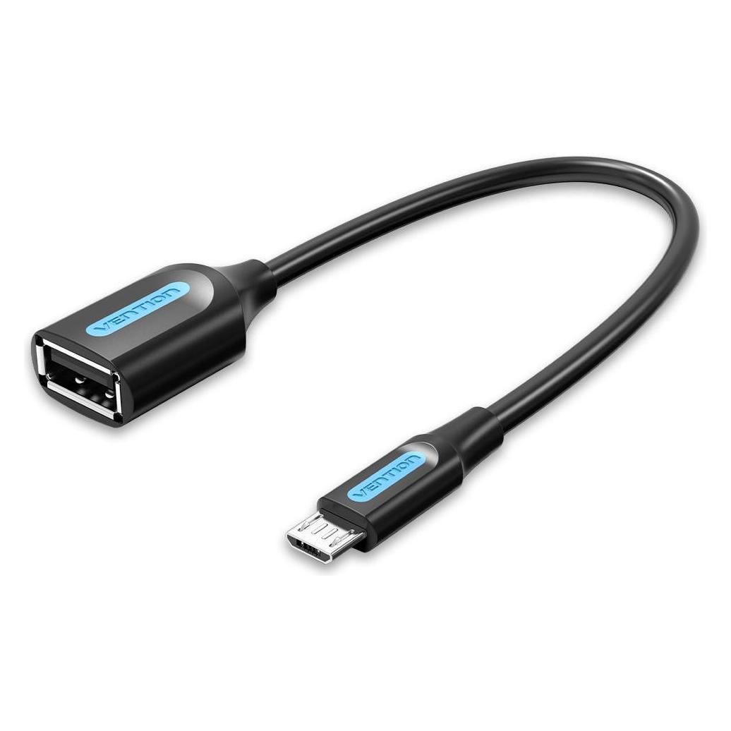 Vention Adapter Micro-USB 2.0 M to F USB-A OTG CCUBB 0.15m (Black) (0.15 m, USB 2.0) (CCUBB)
