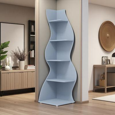 ZWYO HOSIMU 5-Tier Corner Display Shelf with Seagrass-Inspired Design & Space-Saving Compact Fit
