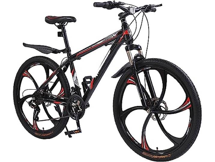 Kcolic 24 Zoll Mountainbike Klapprad, 21 Gang Gangschaltung, Leichter Aluminiumrahmen, Klapprad, Stoßdämpfendes Fahrrad, Hochbelastbarer Stoßdämpfer B,24inch