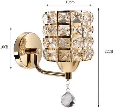 Inspire Curations Nordic K9 Crystal Wall Lamp With Switch gold No Switch