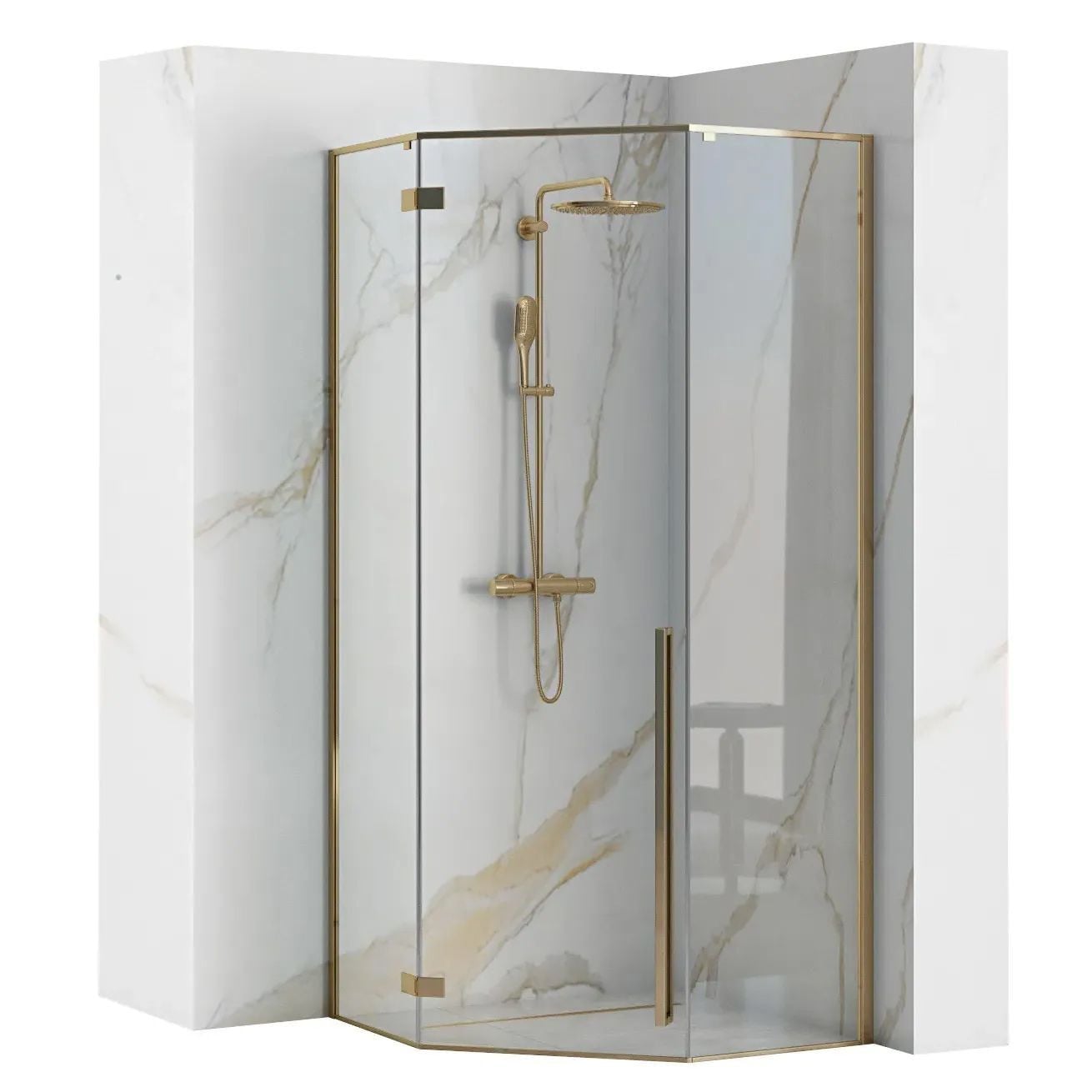 Rea Diamond Gold Douchecabine 100x100 cm