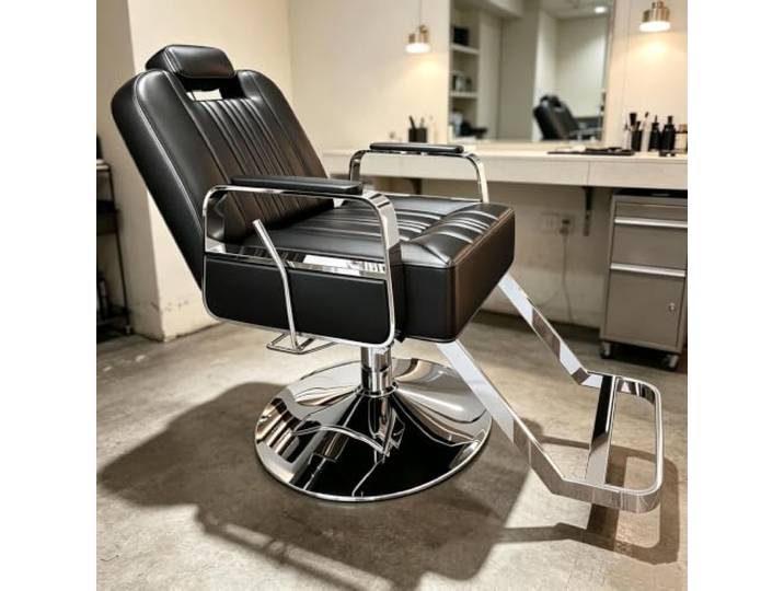 Dalumian Friseurstuhl/Barber-Stuhl mit Verstellbarer Rückenlehne Verstellbare Rückenlehne & Höhe, um 360° drehbar, Ausstattung für Friseur- & Kosmetiksalons, Tragkraft 150 kg(Black,C)