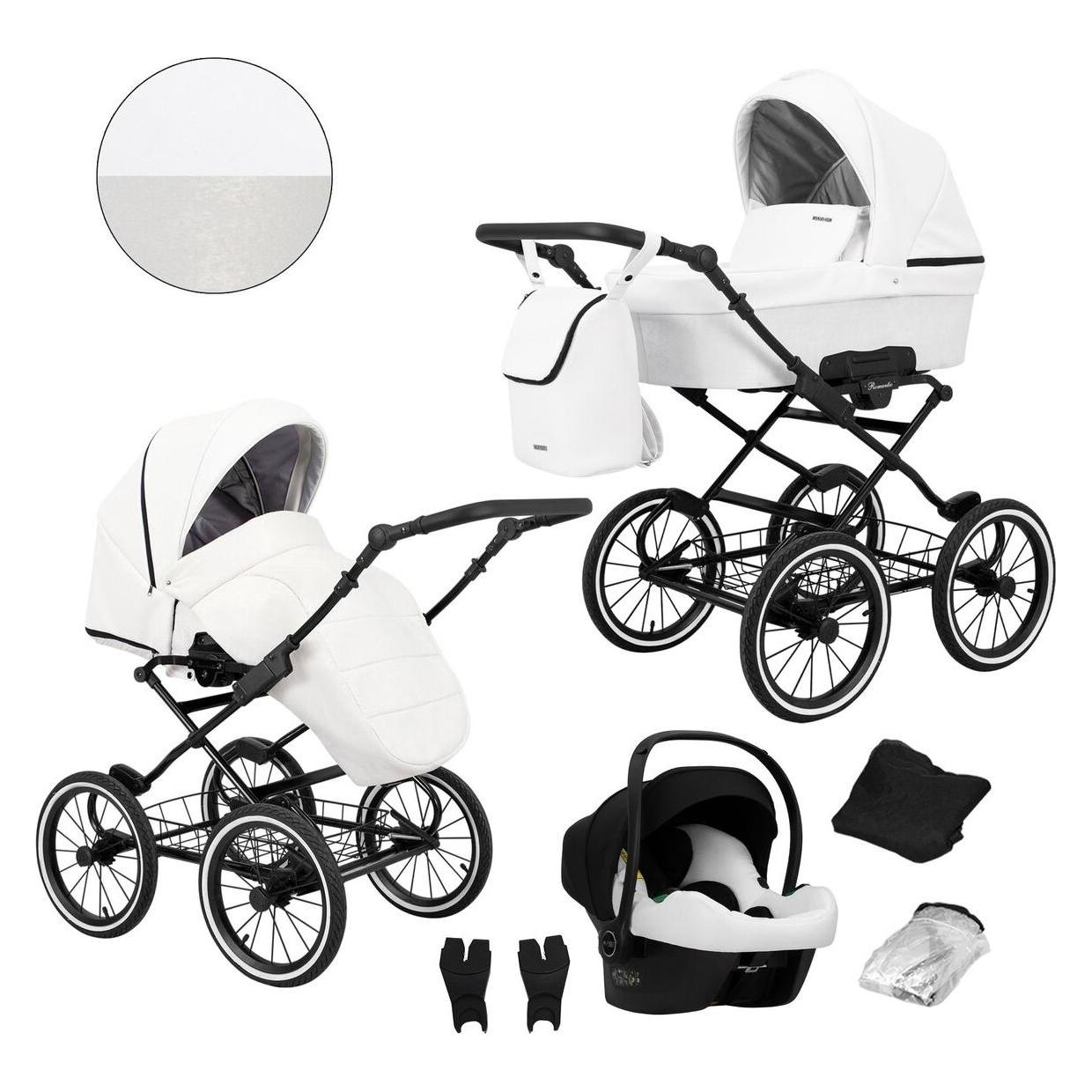 Kunert Romantic Retro Kombikinderwagen inkl. Autositz Cosmo, Farbe ROM16, Gestell schwarz (140100 Galaxus)