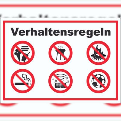 HB-Druck Aufkleber Verhaltensregeln Verbote A4 (210x297mm)