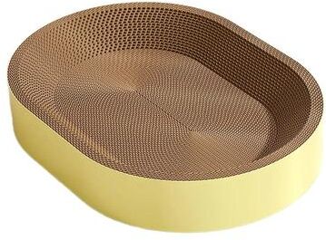 Uplift Essentials Ergonomic Oval Scratcher Lounge yellow xl