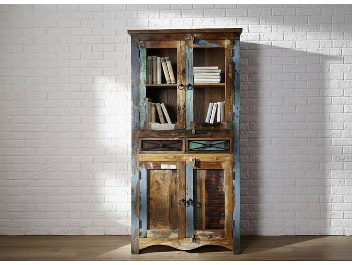 Vitrine Altholz 90x40x180 mehrfarbig lackiert NATURE OF SPIRIT #08