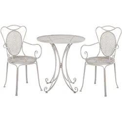 BALKONSET 2-Sitzer grau Metall Cilento