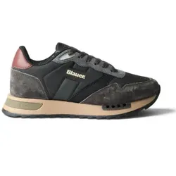 Blauer für Herren. F6RYDER01 Ryder Sneaker schwarz (41), Leder, Stoff, Wohnung, Schnürsenkel, Lässig