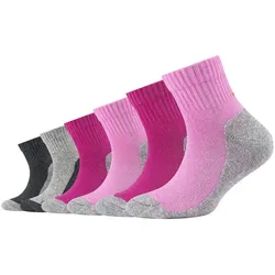 6er Pack camano Pro Tex Function Quarter Sportsocken Kinder 0042 - fuchsia 31-34