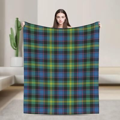 Shop Station Royal Stewart Tartan Throw Blanket Ultra Soft Coral Fleece Blanket For Sofa, Bed, Travel & Holiday Comfort c 30x40in